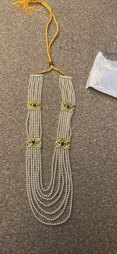 Pearl and gold mala - pearl,