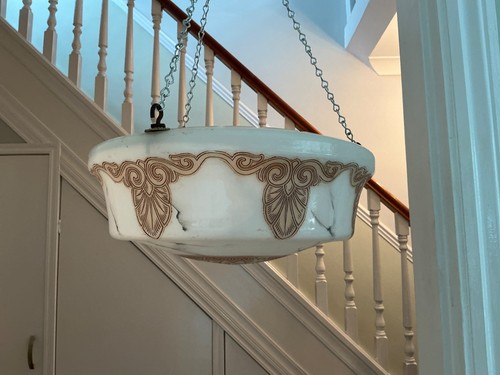 Vintage glass ceiling light - vintage,