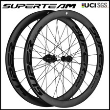 SUPERTEAM Disc Brake Wheels 700C Carbon Wheelset 50mm Disc Brake Road Bike Wheel