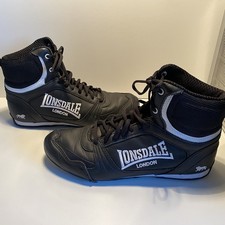 Lonsdale Contender Lo Boxing Boots Mens Size UK 8.5 - EU 42.5 - Black White
