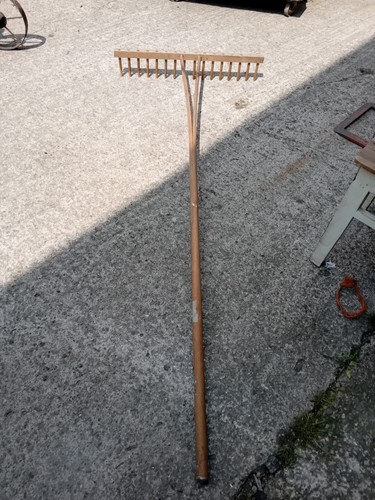 Vintage wooden hay rake - wooden,