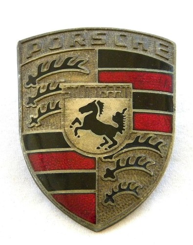 Vintage porsche brass enamel - porsche, brass/enamel