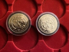 2X ISLE OF MAN 1993 NIGEL MANSELL F1 WORLD CHAMPION VIRENIUM FIVE POUND Coins AA