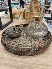 Antique Metal Decorative Tray Moroccan Style Vintage Ornate Decorative Tray 31cm