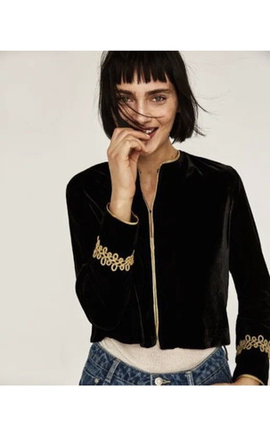 Zara black velvet cropped - zara,