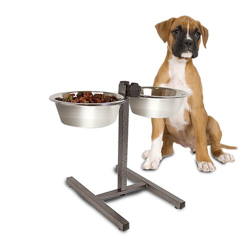 Raised double dog bowls - raised,