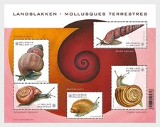 belgium 2025 belgique mollusc Land Snails alinda pamatias cepaea ms5v mnh