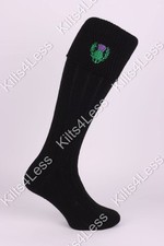 Thistle Emblem Black Kilt