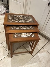 Vintage Danish Tile Top Nest Of Tables 