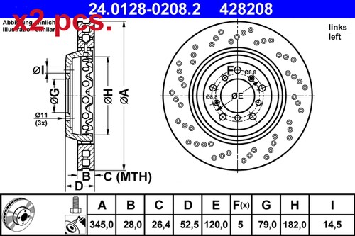 Pcs front brake disc rotos - x2,