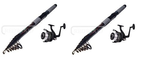 Telescopic fishing beachcaster - telescopic,