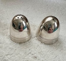 Vintage Christofle France Silverplate Salt & Pepper Shakers - Egg Form