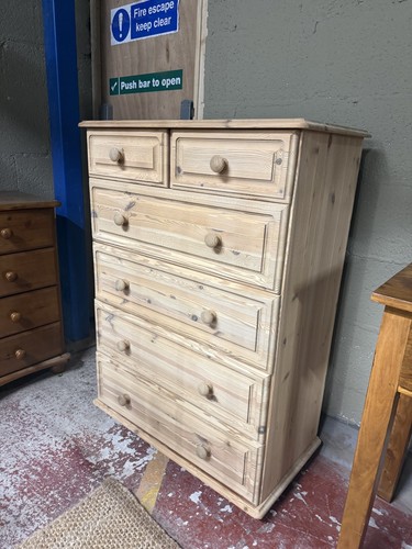 Tall stripped pine - stripped, drawers