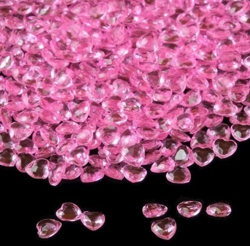 Pink heart scatter diamante - pink,
