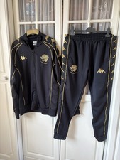 Kappa Black Tracksuit Jacket Jogging Pants Hull Football Sz L