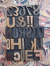 VINTAGE WOODEN Letterpress PRINTING BLOCKS UPPER AND LOWER CASE 4.2cm HIGH