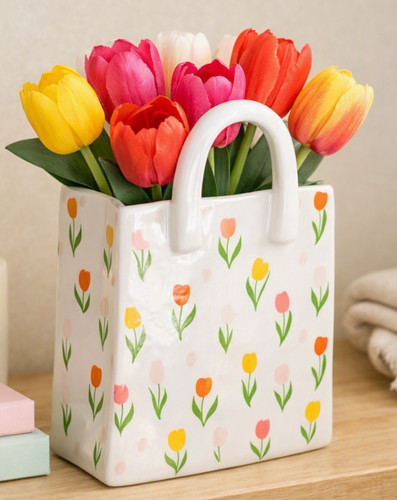Tulip fields flower vase - tulip,