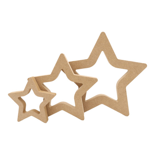 Wooden hollow star - wooden,