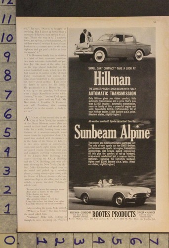 1960 auto sunbeam alpine - sunbeam,