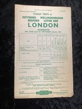 1962 Railway Handbill Melton Mowbray. Corby Kettering Wellingborough Bedford 