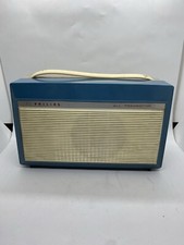 Philips All Transistor 3 Speed Record Player Blue Cream Unit Only & Case