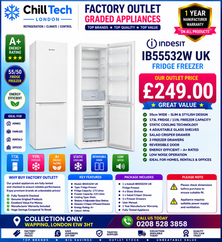 Indesit ib55532w fridge - indesit,
