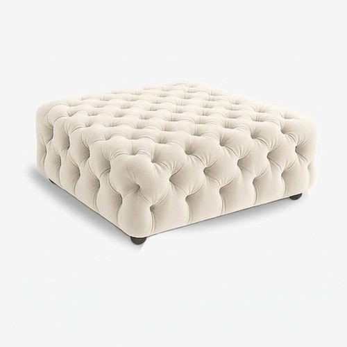 Diamond tufted velvet ottoman - velvet,
