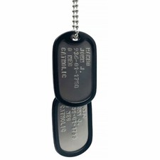 JOHN RAMBO Military Dog Tags Set Prop Replica Stainless Steel - Chain Included