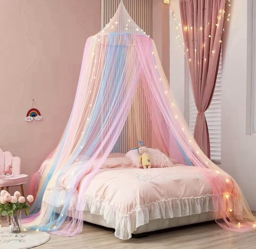 Rainbow princess canopy bed - rainbow,