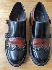 Brand New Monk platform leather shoes from VAGABOND: UK3: BURGUNDY AND BLACK