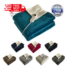 Electric Heated Throw Blanket, Warm Soft Fleece (Sherpa) Fast Heat 9Levels&Timer