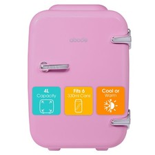 Abode Pink Mini Fridge 4L Table Top Cooler & Warmer For Drinks A4CLR201P