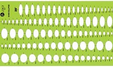 Jakar 4677 Even Ellipse Template Stencils 5mm - 25mm