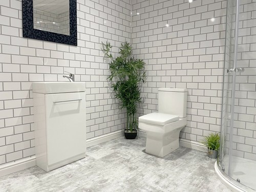 White metro tile effect - white,