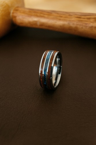 Tungsten ring koa - tungsten,