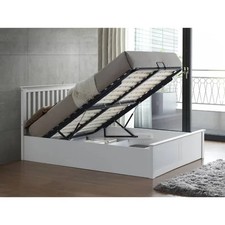 Malmo white wooden ottoman - white,