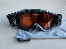 Alpina Adjustable Ski Goggles - Black and Grey Frame with Orange Lens