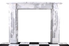 Double-Slip Georgian Bullseye Fireplace Surround Italian White Statuary Marble