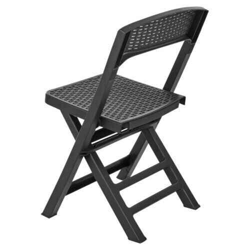 Black plastic rattan table - rattan,