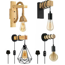 Modern Wooden Wall Lamp Indoor Sconce Light Fixture E27 Wall Light for Bedroom