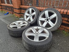 🌟Genuine Vw 18 inch alloy wheels 5x112 with MATCHING TYRES 7m+GOLF PASSAT CADDY
