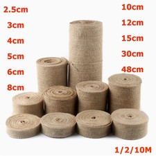 2mm-48mm Natural Jute Fabric Burlap Hessian Ribbon Roll Wedding Party Decor DIY