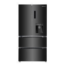 Tesla 539 Litres French Style American Fridge Freezer - Black T571FRDB