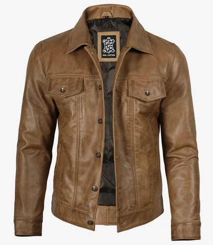 Men real leather trucker - men's,