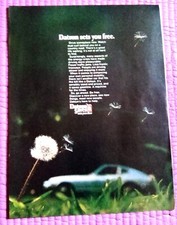 1974 Datsun  260-Z vintage print ad:  "Datsun sets your free."