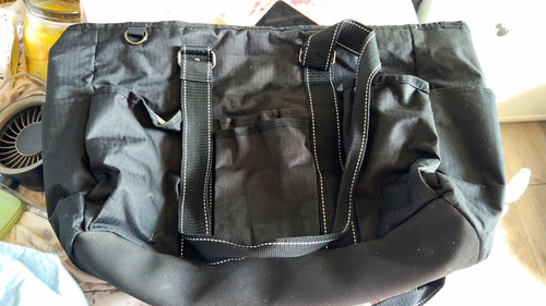 Black soft nylon duffle - nylon,