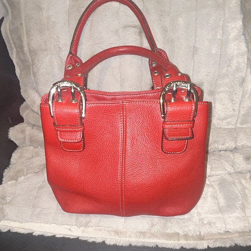 Tignanello red pebbled satchel - red,