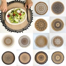 4/6Pcs Round 38cm Linen Table