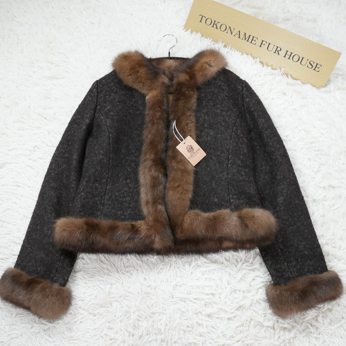 Foxey sable fur trim angola - sable,