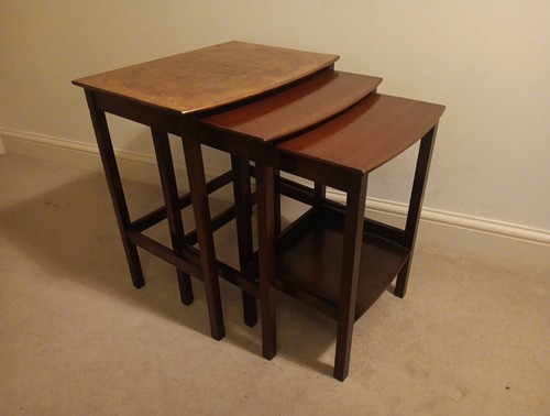 Vintage burr walnut top set - set, of